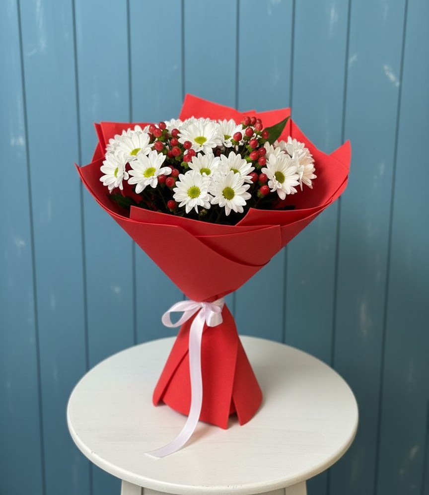 Букет цветов из: Хризантемы в Столбовой