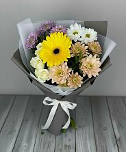 Букет цветов из:  Розы, Герберы и Хризантемы в Столбовой