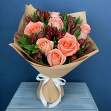 Букет цветов из:  Розы и Альстромерии в Столбовой