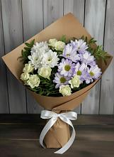 Букет цветов из:  Хризантемы и Розы в Столбовой
