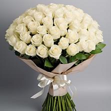 Букет 101 беля роза Белоснежка в Столбовой