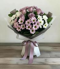 Букет цветов из:  Хризантемы и Розы #REPLACE_PRED# Столбовой