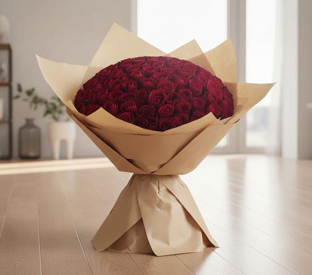 Букет 101 Красная роза в Столбовой